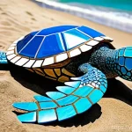 Home 18 생태 미술로 사회적 메시지 전달하기 - **Prompt: "Recycled Ocean Guardian"**
A magnificent, awe-inspiring sculpture of a giant sea turt...
